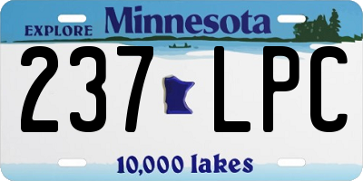 MN license plate 237LPC
