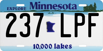 MN license plate 237LPF