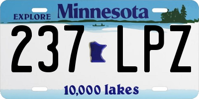 MN license plate 237LPZ