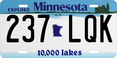 MN license plate 237LQK