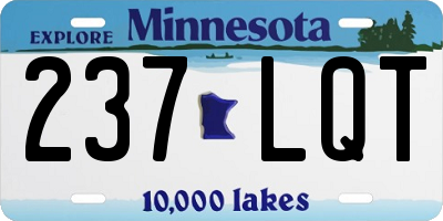 MN license plate 237LQT