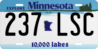 MN license plate 237LSC