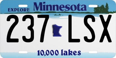 MN license plate 237LSX