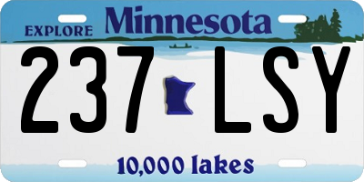 MN license plate 237LSY