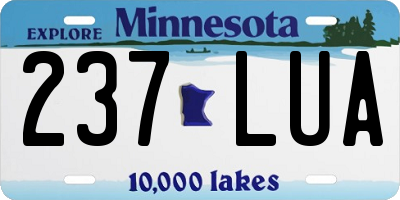 MN license plate 237LUA
