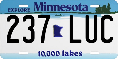 MN license plate 237LUC