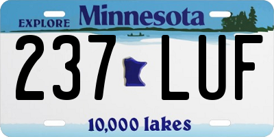 MN license plate 237LUF