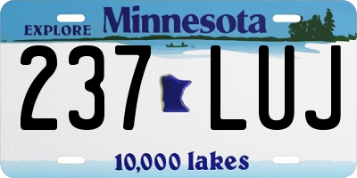 MN license plate 237LUJ