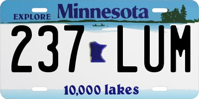 MN license plate 237LUM