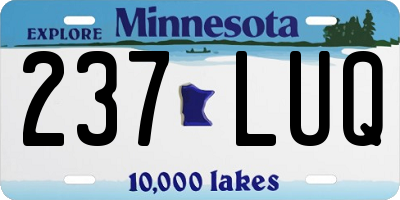 MN license plate 237LUQ