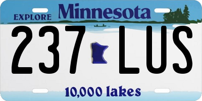 MN license plate 237LUS