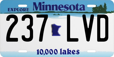 MN license plate 237LVD