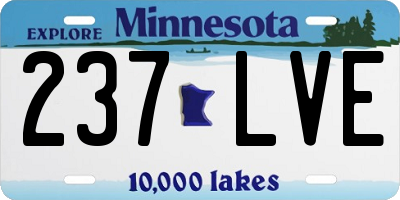 MN license plate 237LVE