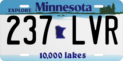 MN license plate 237LVR