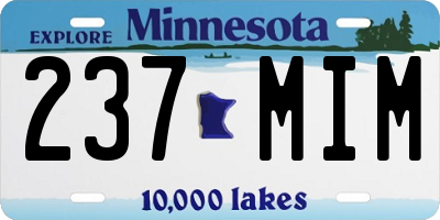 MN license plate 237MIM