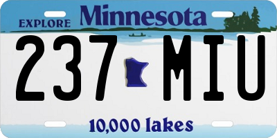 MN license plate 237MIU