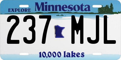 MN license plate 237MJL