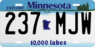 MN license plate 237MJW