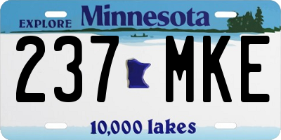 MN license plate 237MKE
