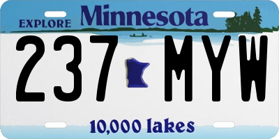 MN license plate 237MYW