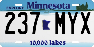 MN license plate 237MYX