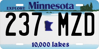 MN license plate 237MZD
