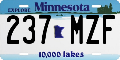 MN license plate 237MZF