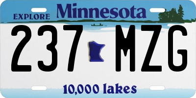 MN license plate 237MZG