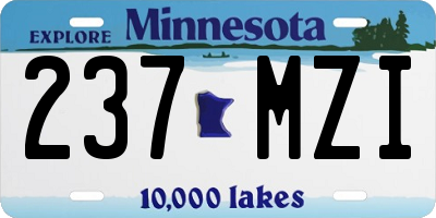 MN license plate 237MZI