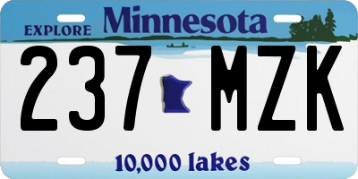 MN license plate 237MZK