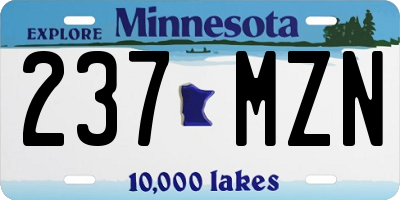 MN license plate 237MZN