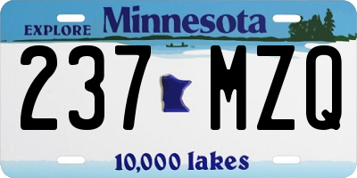 MN license plate 237MZQ