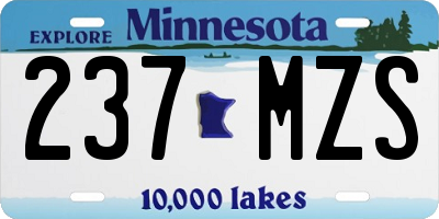 MN license plate 237MZS