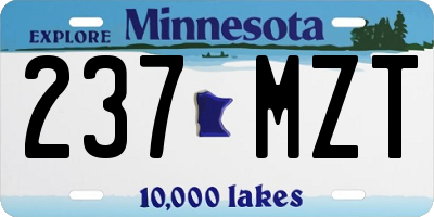 MN license plate 237MZT