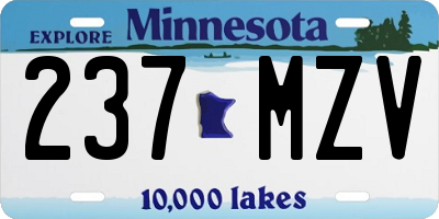 MN license plate 237MZV