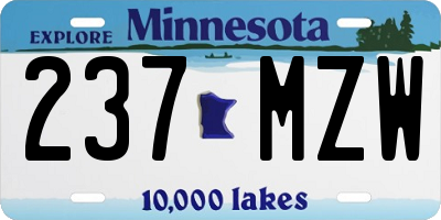 MN license plate 237MZW