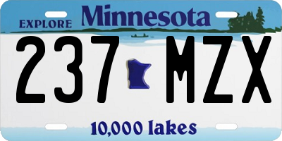 MN license plate 237MZX