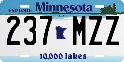MN license plate 237MZZ
