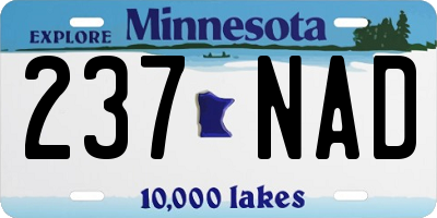 MN license plate 237NAD