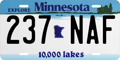 MN license plate 237NAF