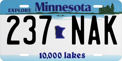 MN license plate 237NAK
