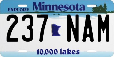 MN license plate 237NAM