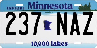MN license plate 237NAZ