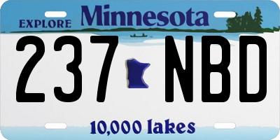 MN license plate 237NBD