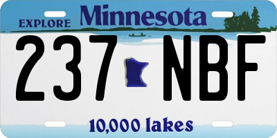 MN license plate 237NBF