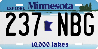 MN license plate 237NBG
