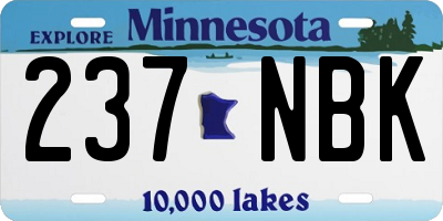 MN license plate 237NBK