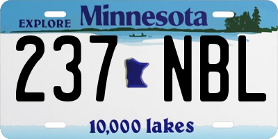MN license plate 237NBL