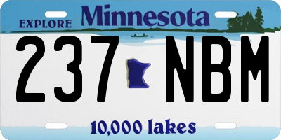 MN license plate 237NBM