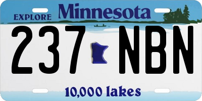 MN license plate 237NBN
